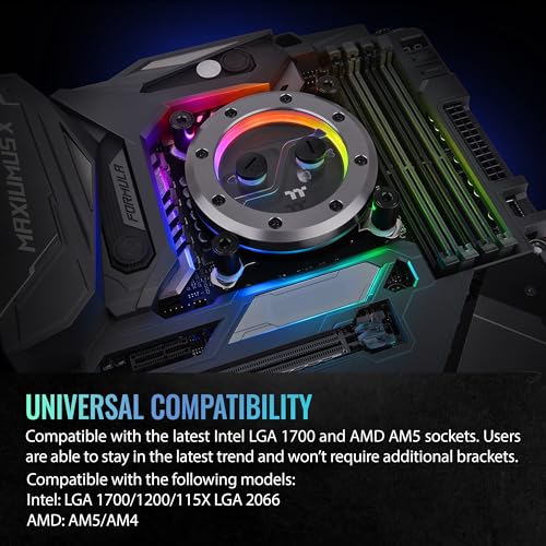 Image of Thermaltake Pacific SW1 Plus CPU Water Block, Temperature Sensor, LGA 1700 / AM5 Compatible, 12 Addressable LEDs, TT RGB Plus Software Control, CL-W379-CU00SW-A