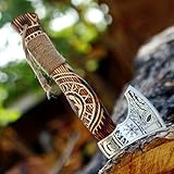Picture of SHINY CRAFTS® Handcrafted Viking Axe – Nordic Engraved Blade with Wooden Handle Unique Gift for Men, Collectors, and Fantasy Enthusiasts (SCA-014)