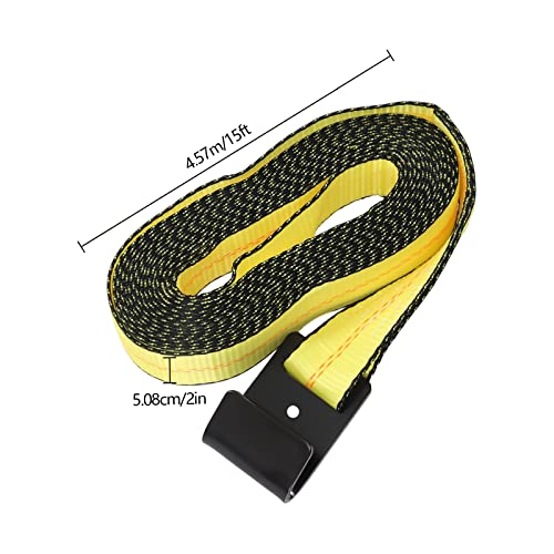 18Pcs 2" X 15Ft Ratchet Straps W/Flat Hooks Car Truck Trailer Tie Down Ratchet Lashing Straps For Flatbed, Truck, Trailers Pickup #TOP5