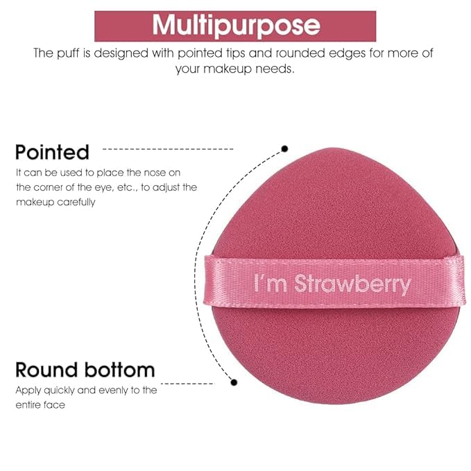 Image of 5Pcs Makeup Sponge Powder Puff Latex-free Makeup Puff Blender Sponge, Air Cushion Pads for Liquid Foundation, Cream, Powder, Concealer, Wet & Dry Dual Use(Pink)