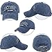 Baseball Hat New-York Distressed-Adjustable-Strapback - Washed Twill Dad Hat Unisex Navy Blue