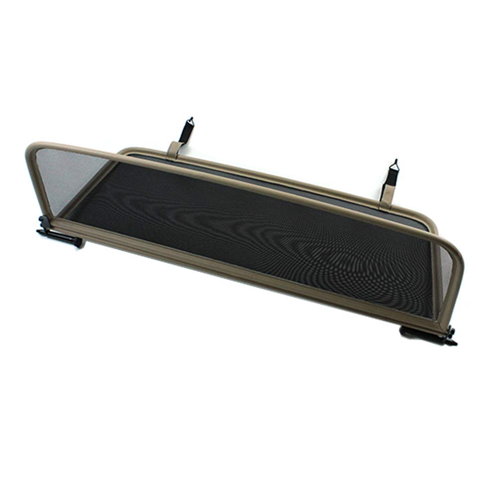GermanTuningParts Déflecteur de Vent pour VW Coccinelle (1968-1979) - Pliable - avec Fermeture Rapide - Beige | Filet Anti-Remous Coupe | Déflecteur d'air