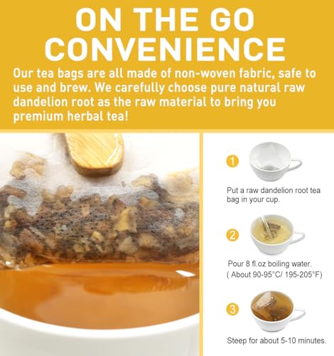 Image of Olvvla - Dandelion Root Tea Bags - 2g X 80 Count - Premium Raw Dandelion Root Tea - Caffeine-free - Non-GMO - Natural Dandelion Tea