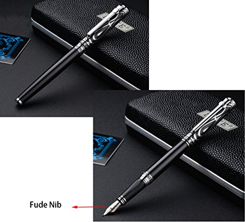 Duke Ruby Fude Nib Fountain Pen for Business Signature, Art Drawing Sketching Calligraphy with Gift Box Set - Thumbnail 4