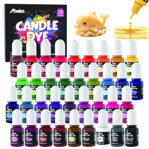 ABEIER Candle Dye 36 Colors Liquid Oil-Based Wax Dye Soy Beeswax Paraffin