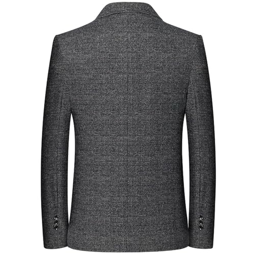 Men Spring Autumn Casual Business Suit Jacket Retro Plaid -Wrinkle Handsome Single Breasted Coat2