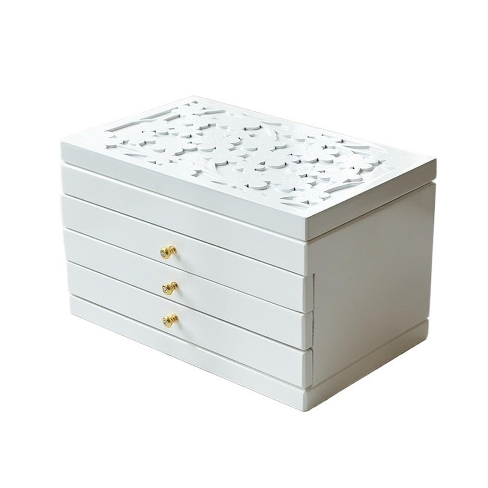 CLQYXRMVC Jewelery Box Wooden Jewelry Box Exquisite Multi-Tiered Makeup Organizer With Mirror Luxury Drawer Case Jewellry Organizer Case(White,Small)