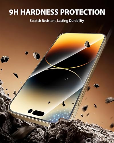 Image of PDDKISS 2 Pack Screen Protector for iPhone 14 Pro Max (2022) 6.7 inch Shatterproof Tempered Glass