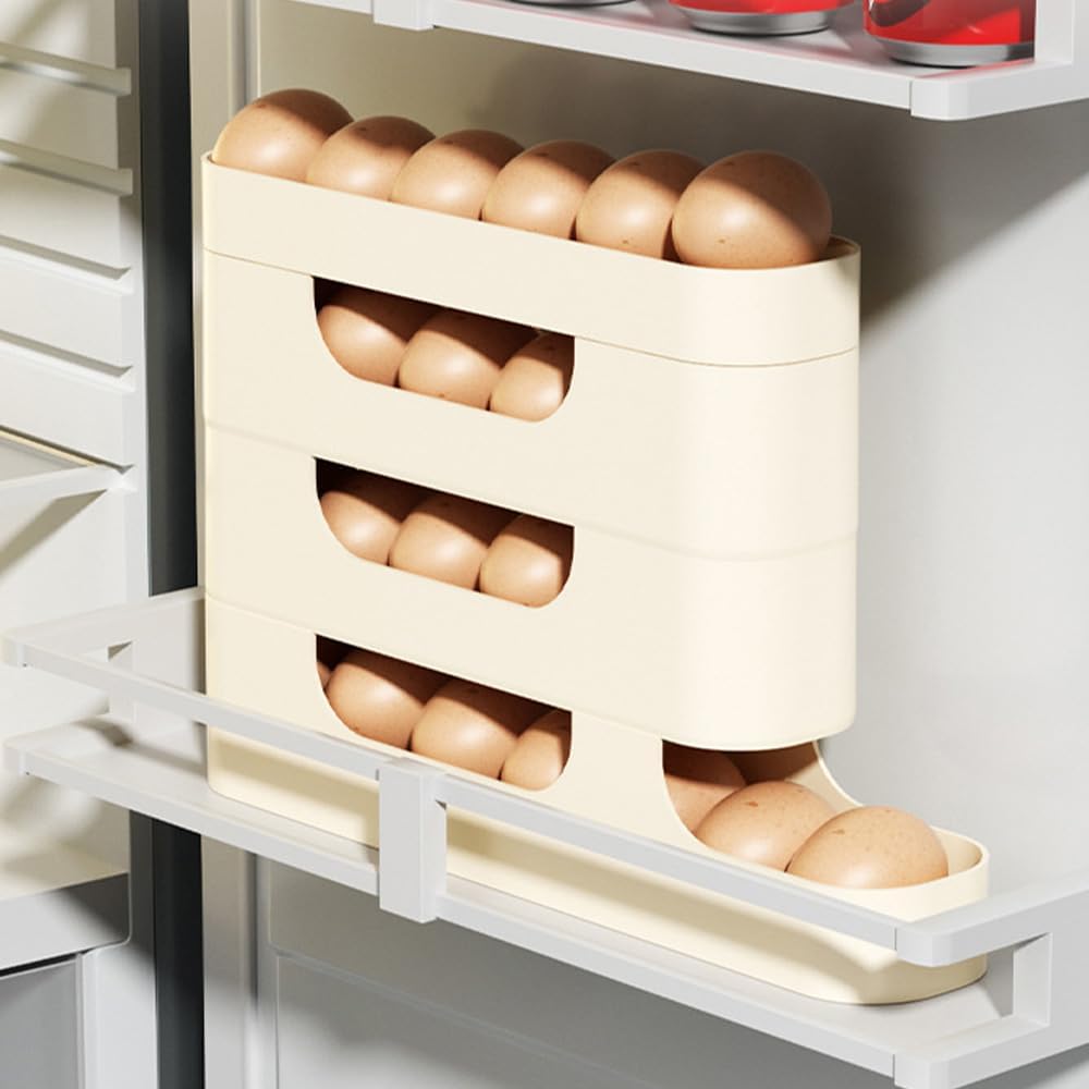 Rolling Egg Holder Rolling Egg Dispenser For Fridge - 4-Tier Auto ...