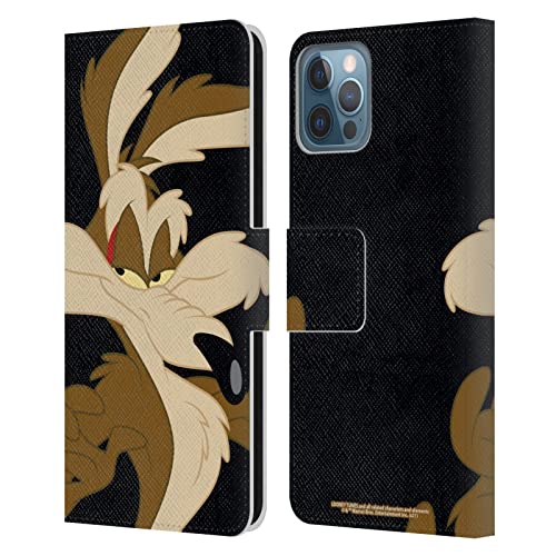 Head Case Designs sous Licence Officielle Looney Tunes Wile E. Coyote Personnages Étui Portefeuille en Cuir Compatible avec Apple iPhone 12 / iPhone 12 Pro