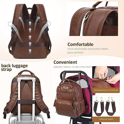 vegan leather diaper bag backpack organizer baby shower gifts for mom