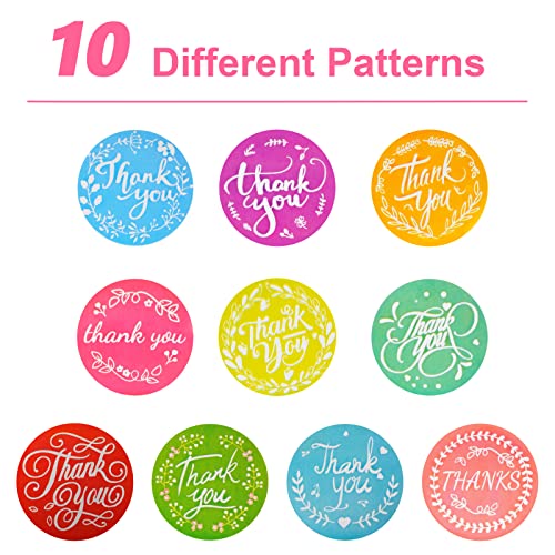 Sainyarh 500Pcs Thank You Stickers, 1.5 Inch Round 10 Colors Thank You Labels For Your Order Small Business Gifts Bags Packing/Birthday Party Favors/Wedding Card Envelope Mailer Seal Sticker #TOP2