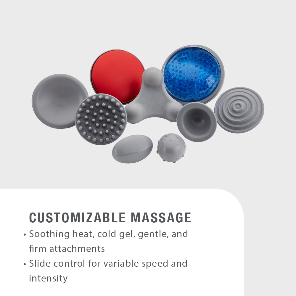 brookstone max hot & cold vibration massager Brookstone Max Hot & Cold Vibration Massager, Custom Variable Speed and  Intensity Control, Corded Power Supply, 9 Attachments, Cold Gel Attachment  for Inflammation and Swelling, Soothing Heat: Buy Online at Best Price