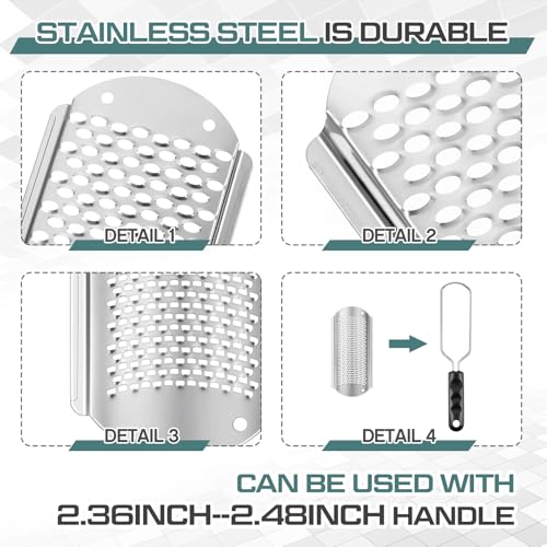 Image of Moxweyeni 8 Pack Silver Foot File Callus Remover Replacement Blades Metal Pedicure Rasp Hard Skin Remove Scrubber Stainless Steel 2 Designs Big /fine Hole for Detachable Foot Grater