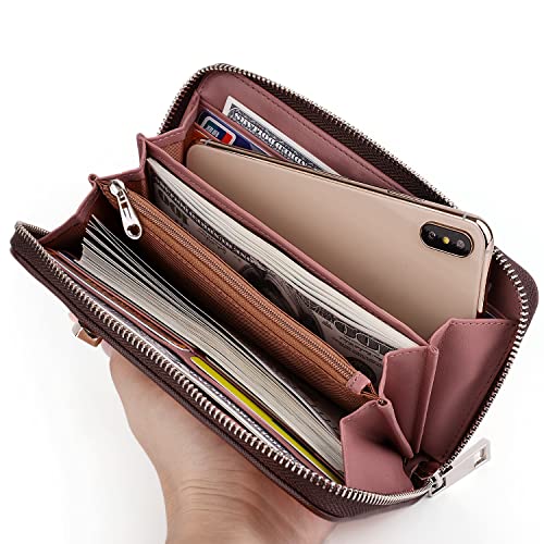 UTO Women Wallet PU Leather Zip Around Large Capacity Bowknot Card Phone Holder Checkbook Organizer Zipper Coin Purse3
