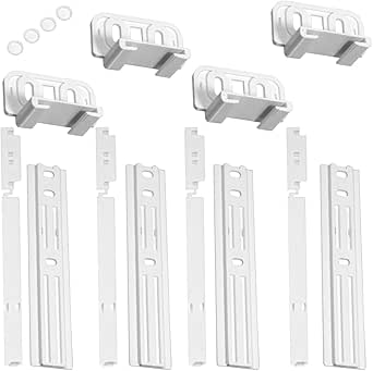 4-Piece Universal Integrated Fridge Freezer Door Slider Kit - With Screws & Brackets, For Hidden Cabinet Doors