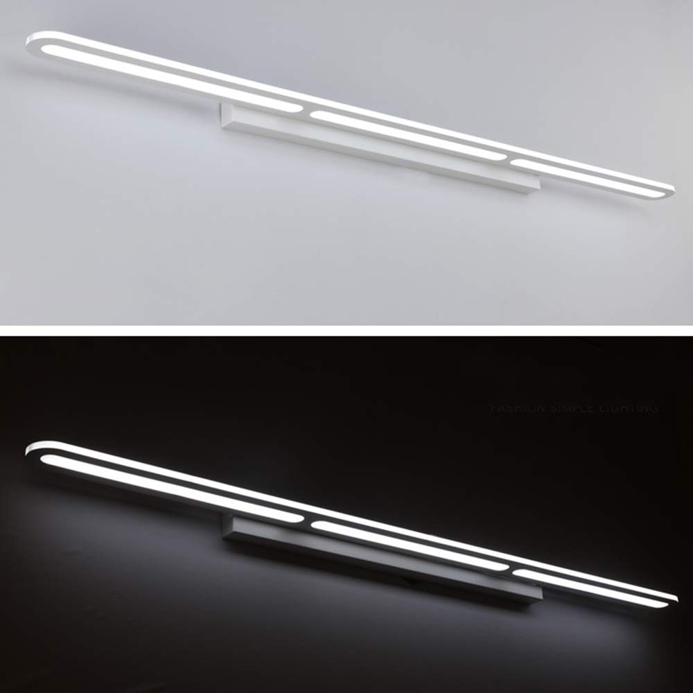 LED Spiegellampe Einfach Rechteck Wandleuchte Weiß Scheinwerfer Spiegeln Nordisch Schminktisch Badezimmer Spiegelleuchte Acryl Spotlights Weißes Licht Warmes Licht Optional L40Cm,80cmwhite light