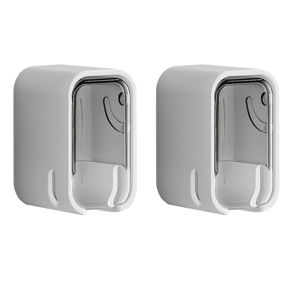 CTRLZS Toothbrush Holder for Family Travel for Bathroom Single Slot Design Toothbrush Holders Dispenser Grey