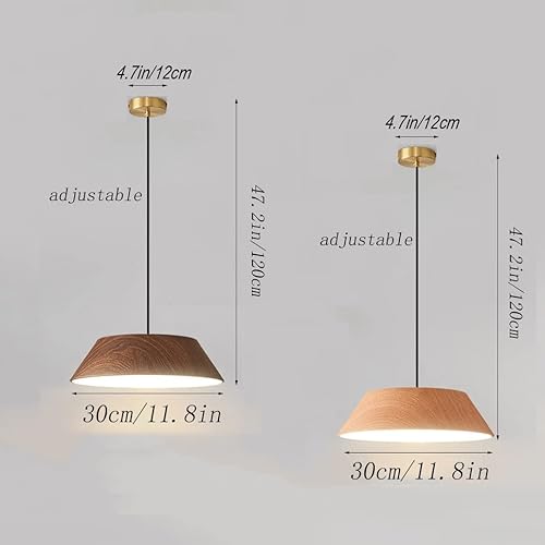 Miniatura 7 de Moderna lámpara colgante LED de madera, estilo retro, rústica, antigua, ajustable, para comedor, cocina, isla cerca del techo, lámpara colgante