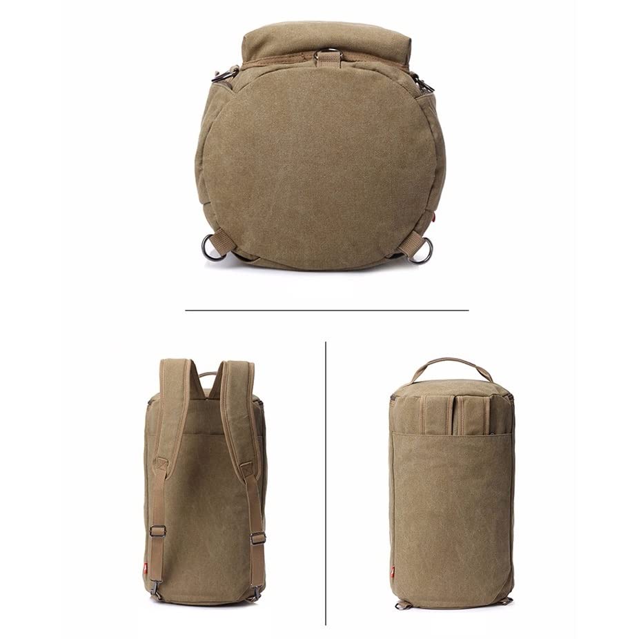 Travel Backpack Mountaineering Men's Canvas Bucket Shoulder Bag Men's Canvas Backpack4