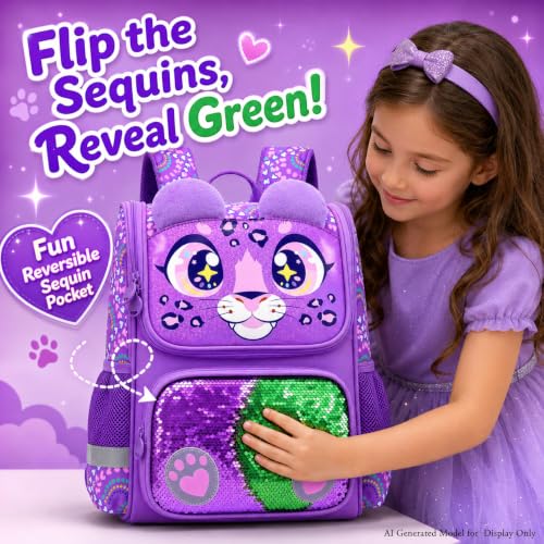 Image of KLFVB 3PCS Backpack for Girls and Boys, 15 inch Unicorn Dinosaur Bookbag with Lunch Box, Kids Preschool School bag