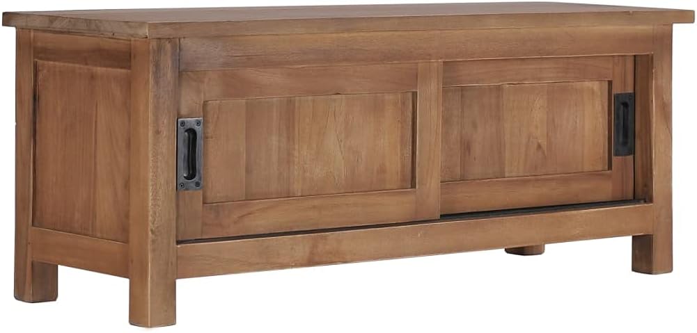 Antique Sideboard Retro Low Board Wooden Farmhouse Style Modern Large Living Room TV Cabinet 35.4"x11.8"x13.8" Solid Teak Wood