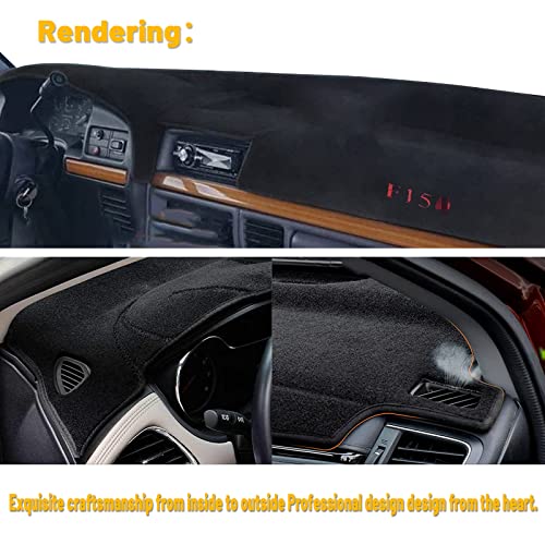 Inuboxes Dashboard Dash Board Cover Mat Pad Carpet Non-Slip Custom Compatible With Ford F150 F250 F350 Pickup Truck 1992 1993 1994 1995 1996 Protector Sunshield (Black Trim) #TOP4