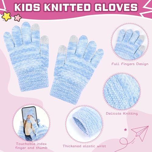 Image of ZOORON Kids Winter Hat Gloves Scarf Set, Girls Boys Hats Beanie with Pom