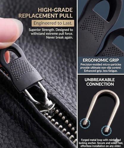 Image of Erza Premium Zipper Lock Clips Detachable Zipper Pull Replacement with Secure Hook Lock, Durable Anti-Theft Zipper Pulls for Backpacks, Luggage, Jackets, and Travel Bags Pack of 10