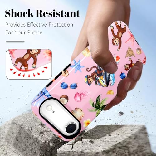 Image of Magnetic for iPhone Air Case for Women Girl, Monkeys | Stylish Monkeys Pattern Design [Compatible with MagSafe] 2-Layer Hybrid Shockproof Glossy Protective Cover