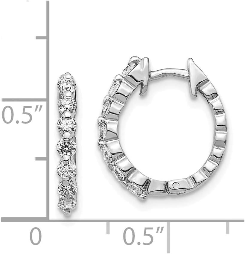 Solid 14k White Gold Diamond Hinged Hoop Earring Mountings - 15mm x 12mm