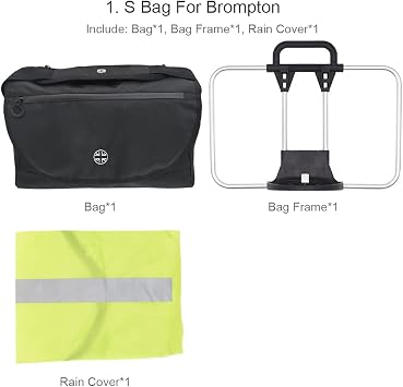 TWTOPSE British Flag S Bag Designed for Brompton Folding Bicycles, Bicycle Luggage Basket Bag with Rain Cover For Brompton Bag, Large Capacity 15L, Stylish, Convenient