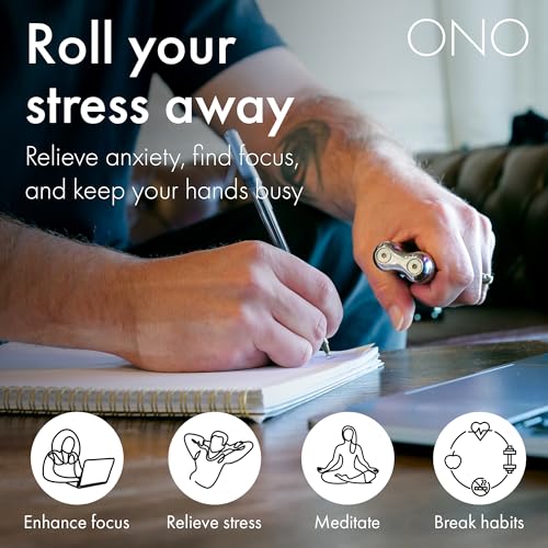 Image of ONO Roller - Handheld Fidget Toy for Adults | Help Relieve Stress, Anxiety, Tension | Promotes Focus, Clarity | Compact, Portable Design (Natural, Junior Size - Stainless Steel)
