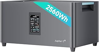 MARSTEK Jupiter C Plus, 2,56kWh Speicher für Balkonkraftwerk, 0% MwSt, bis zu 10,24kWh Kapazität, IP65, 6000 Ladezyklen, Modulares stapelbares Design, All-in-One Stromspeicher mit Mikroinverter