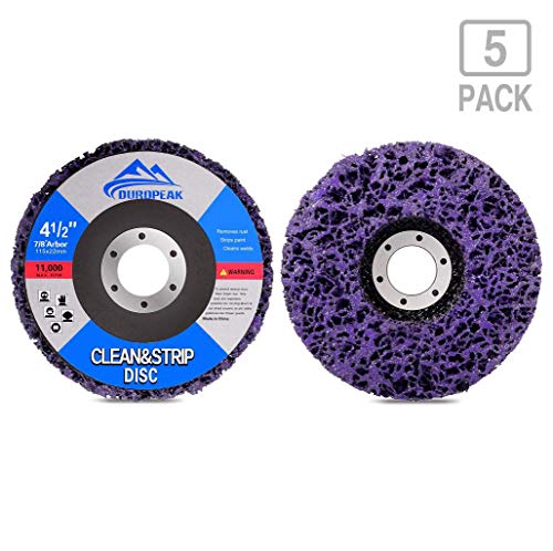 DUROPEAK 5Pack- 4-1/2" x 7/8" Strip&Clean Discs For Angle Grinders-Removes Rust,Strips Paint,Cleans Welds