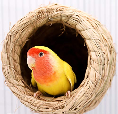 2Pcs Birdcage Straw, Lucky Interests Natural Fiber Simulation Birdhouse, Resting Breeding Place For Birds, Handmade Birds Nest Straw Bird, Hideaway From Predators, Provides Shelter From Cold Weather #TOP1