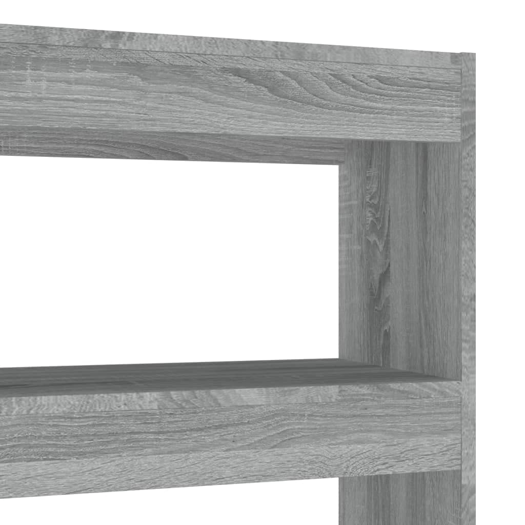 Estantería gris Sonoma, 100 x 30 x 135 cm, material de madera, versátil separador de habitaciones con 4 estantes, estable para libros, DVD y artículos decorativos, fácil limpieza