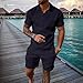 Aniywn Short Sets for Men 2 Piece Outfits Quarter Button Shirt Summer Fashion Tracksuits Short Sleeve Top and Shorts Set