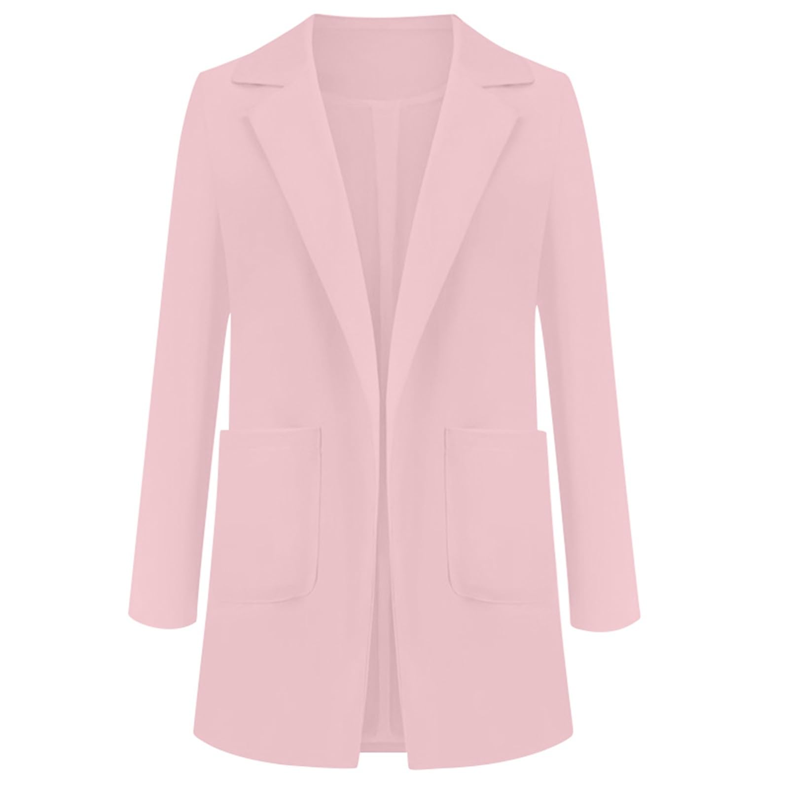 Genérico Abrigo Formal Mujer Chaqueta Oficina Trabajo Manga Larga Sólido Traje Bolsillos Abiertos Cárdigan Elegante Blusa Superior