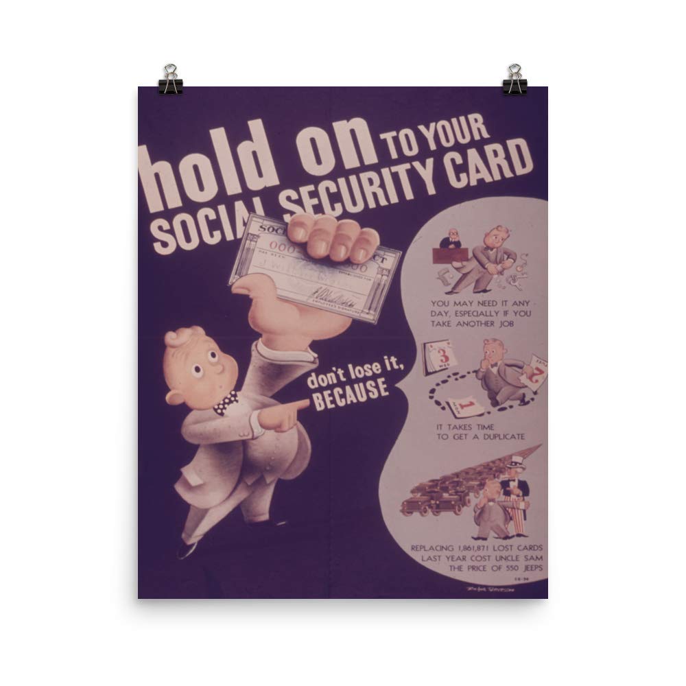 Amazon.co.jp: ヴィンテージポスター – 社会的セキュリティカード0781