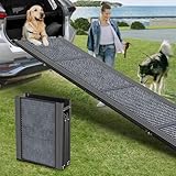 Upgraded Dog Ramp for Car 71' X-Long & 20' Wider Folding Dog Ramps for Large Dogs with Non-Slip Rug Surface Portable Dog Car Ramp for SUV Car & Truck, Outdoor Dog Ramp Up to 270 LBS