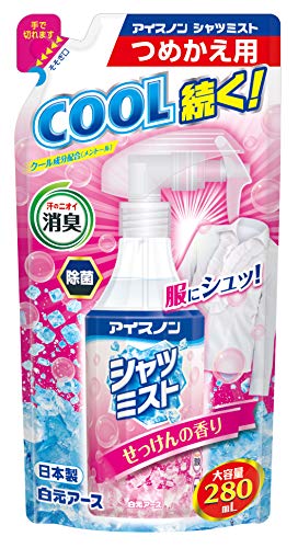 アイスノン シャツミスト せっけんの香り 大容量 つめかえ用 280ml