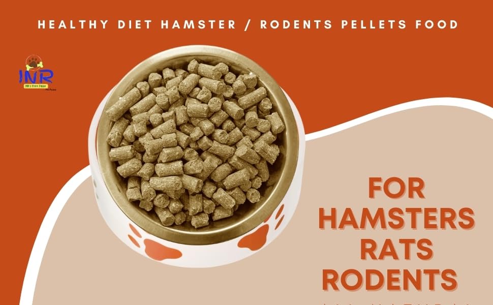 Image of INR's Farm Fresh Healthy Pellets Food for Hamsters, Rats, Mice & Rodents - 240g | Omega 3 & 6 | Multi-Grain & Vitamin-Rich | High-Fibre Diet | Balanced Pellet Feed for Small Pets - All Life Stages