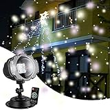 クリスマスライト HJLFA イルミネーションライト プロジェクションライト プロジェクターライト led ライト IP65防水 5-8メートル リモートコントロール 屋外 投影ランプ ロマンチック パーティー ゆきばな 雰囲気作り 新年 ハロウィン 誕生日 スポットライト ステージライト 舞台照明 室内