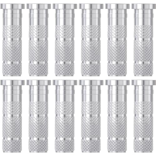 PAGOW 12pcs Aluminum .244/6.20mm Arrow Inserts, Archery Arrow Inserts for Carbon Arrows Shaft, Replacements Archery Accessories for Field Points Arrow Tips, Target Practice, Hunting