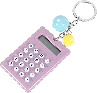 TEHAUX 2Pcs Calculadora De Bolso Calculadora Básica Chaveiro Design Calculadora Pequena Calculadora Portátil Mini Calculadora Crianças Estacionária Chaveiro Calculadora Bonito Pvc Roxo