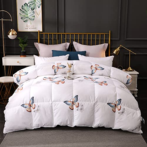 Cactuso edredon con Volantes,Edredón de Plumas, edredón de Plumas de Ganso Blanco, edredón Engrosado, edredón Universal en Invierno y Cuatro Estaciones,El 180 * 220cm 4000g,b - Blanco