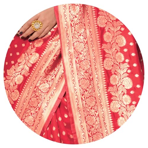 Image of Subham Saree for Woman Silk Cotton Kanjivaram | Soft Daily Wear Golden Zari Sari with Jacquard Blouse Piece