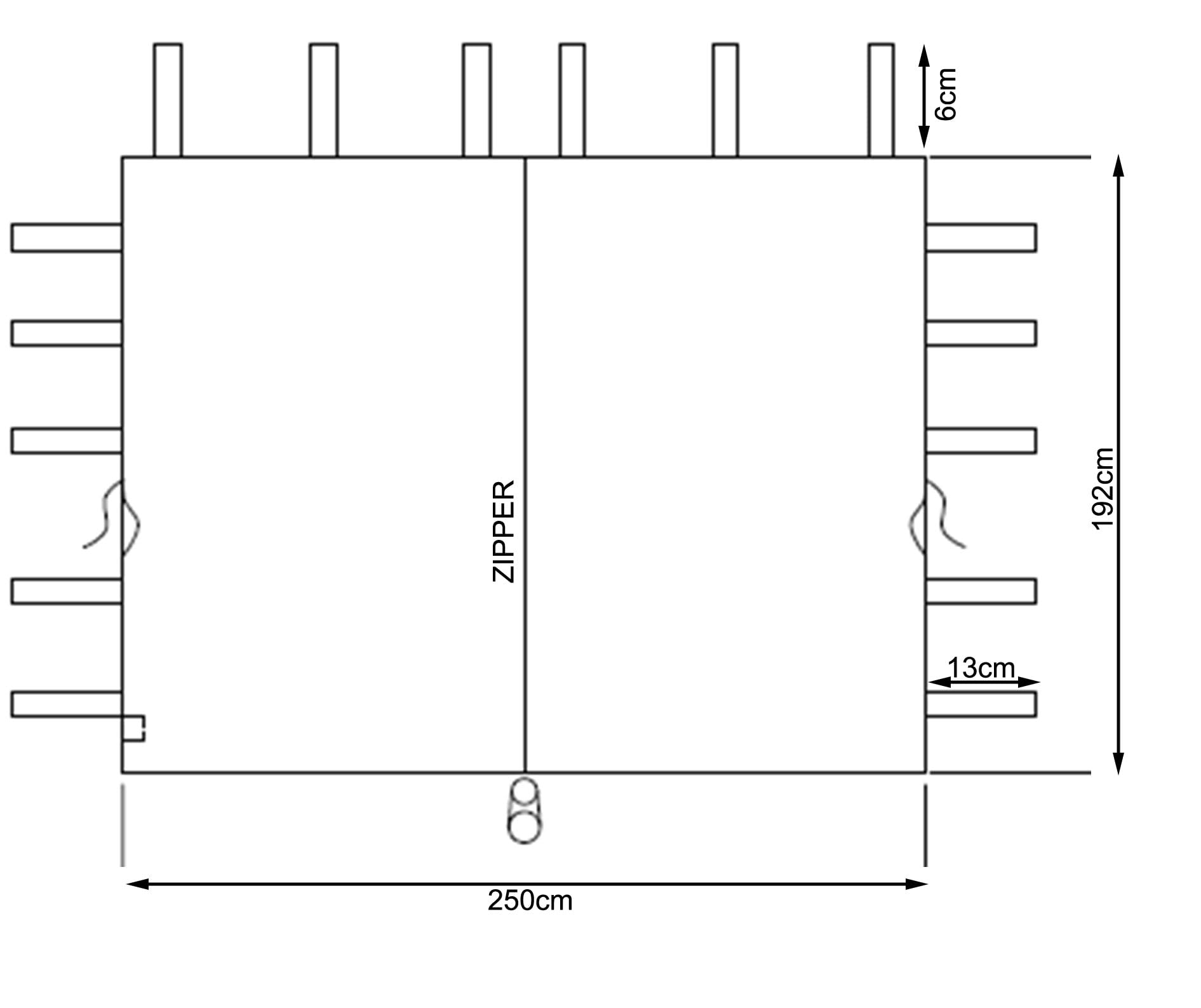 QUICK STAR 2 pannelli laterali con cerniera, 250 x 192 cm, per gazebo Nizza, 3 x 3 m, parete laterale, sabbia RAL 1001