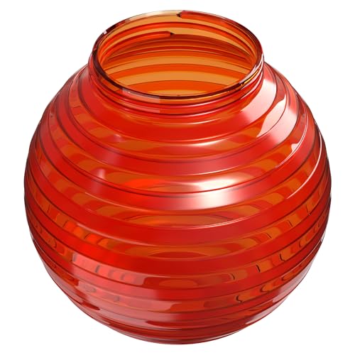 Image of KASTLITE 6 inch Globe Light Bulb Cover with 3.25 inch Threaded Screw-in Neck - Acrylic Plastic Replacement for Ceiling Lamp Shades, Outdoor Mood Lighting Fixtures & Camper Awning Lights - Orange, Striped